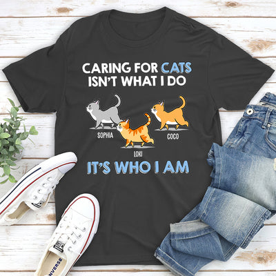 Caring For Cats Walking Cat - Personalized Custom Unisex T-shirt