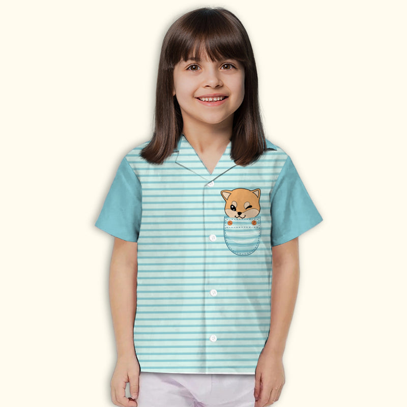 Cute Shiba Inu - Kids Button-up Shirt