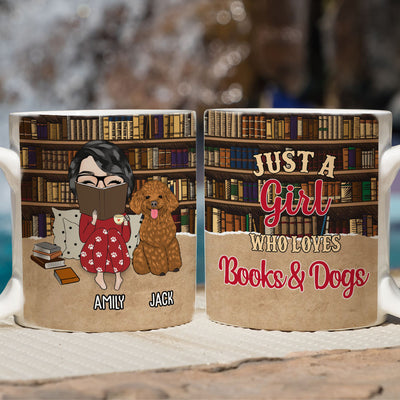 Girl & Books - Personalized Custom Coffee Mug