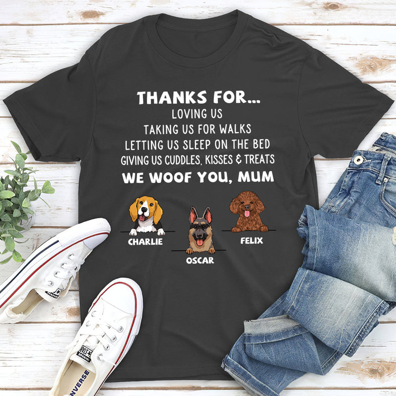 Dog Thanks For... - Personalized Custom Premium T-shirt