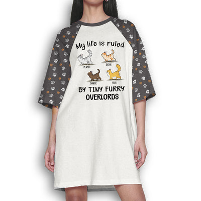 My Life Is Ruled By Cat - Personalized Custom 3/4 Sleeve Dress