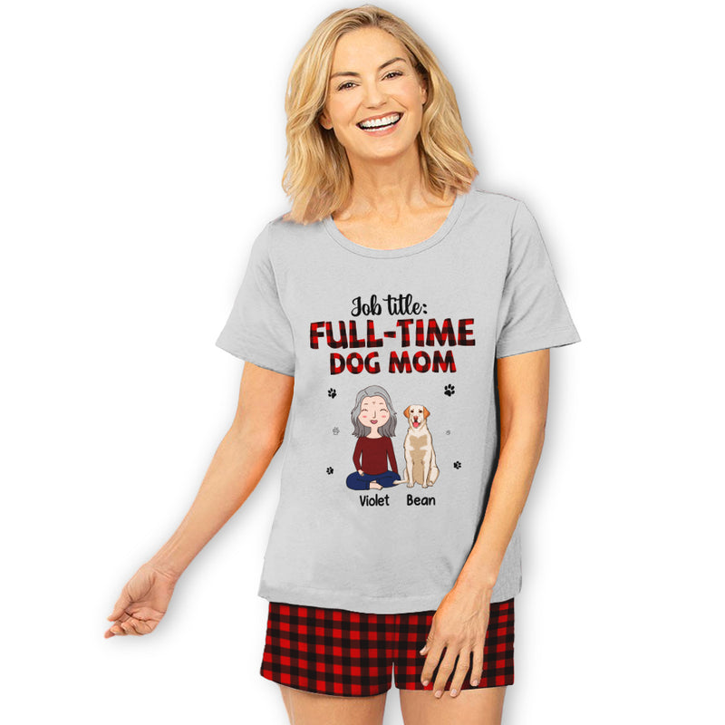 Full-Time Dog Mom - Personalized Custom Short Pajama Set