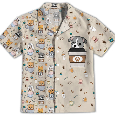 Dog And Cafe 4 - Kids Button-up Shirt
