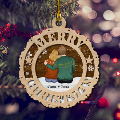 Christmas Together - Personalized Custom 2-layered Wood Ornament