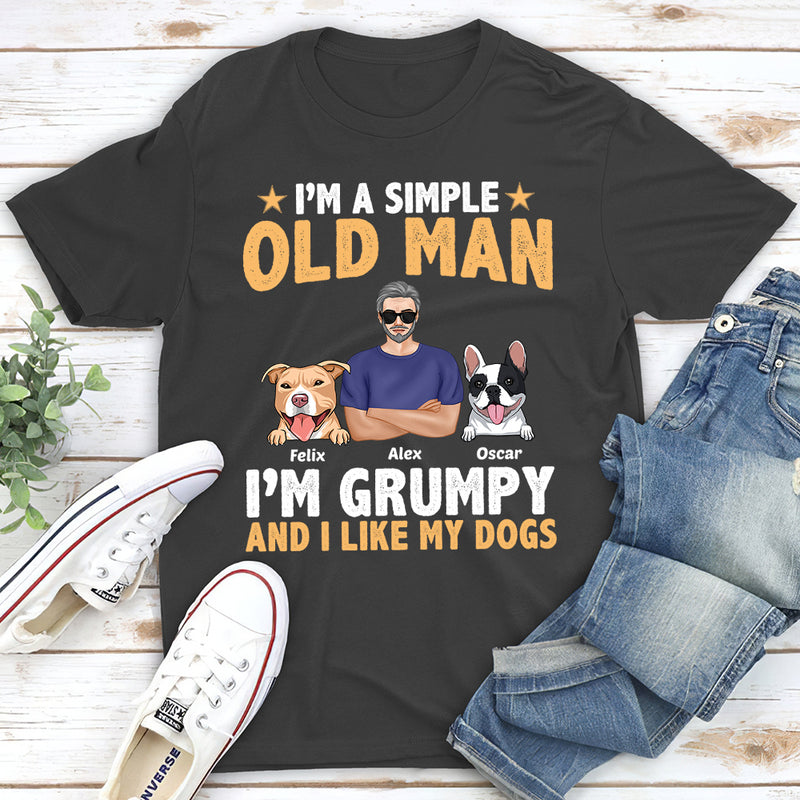 Old Man And Dogs - Personalized Custom Unisex T-shirt