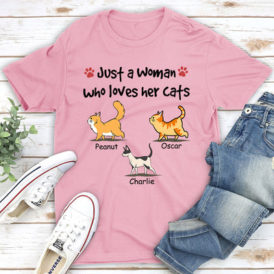 Just A Girl With Cats - Personalized Custom Unisex T-shirt