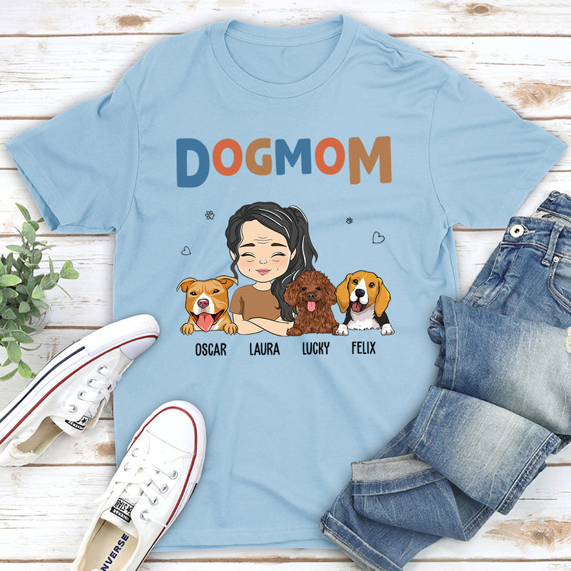 Dog Mom Color - Personalized Custom Unisex T-shirt