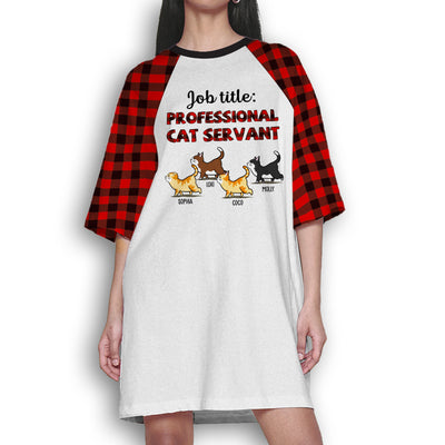 Professional Cat Servant Leopard - Personalized Custom 3/4 Sleeve Dress