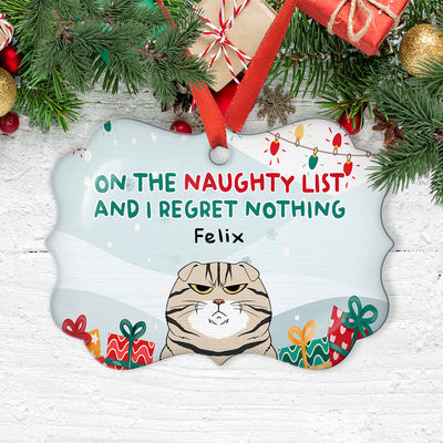 Cats On Naughty List - Personalized Custom Aluminum Ornament