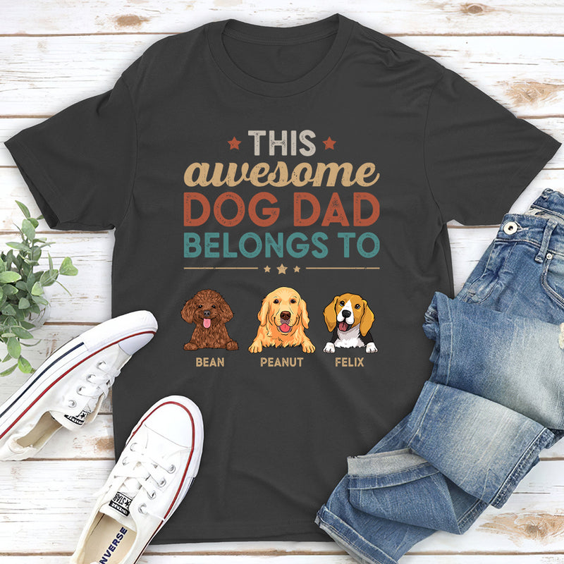 Awesome Dog Dad - Personalized Custom Unisex T-shirt