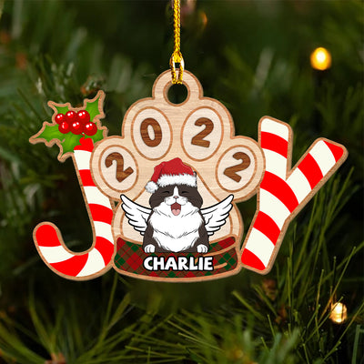 Joyful Pet - Personalized Custom 1-layered Wood Ornament