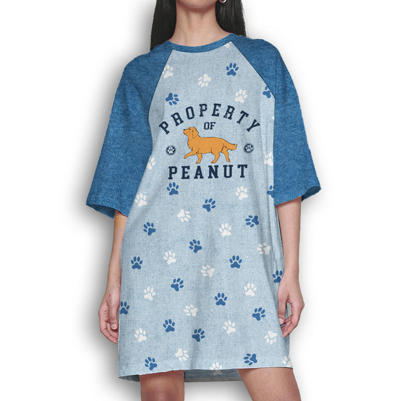 Dog Property Blue - Personalized Custom 3/4 Sleeve Dress