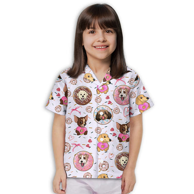 Dog And Donut - Kids Button-up Shirt