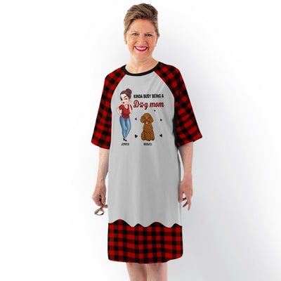 Being A Dog Mom - Personalized Custom 3/4 Sleeve Dress