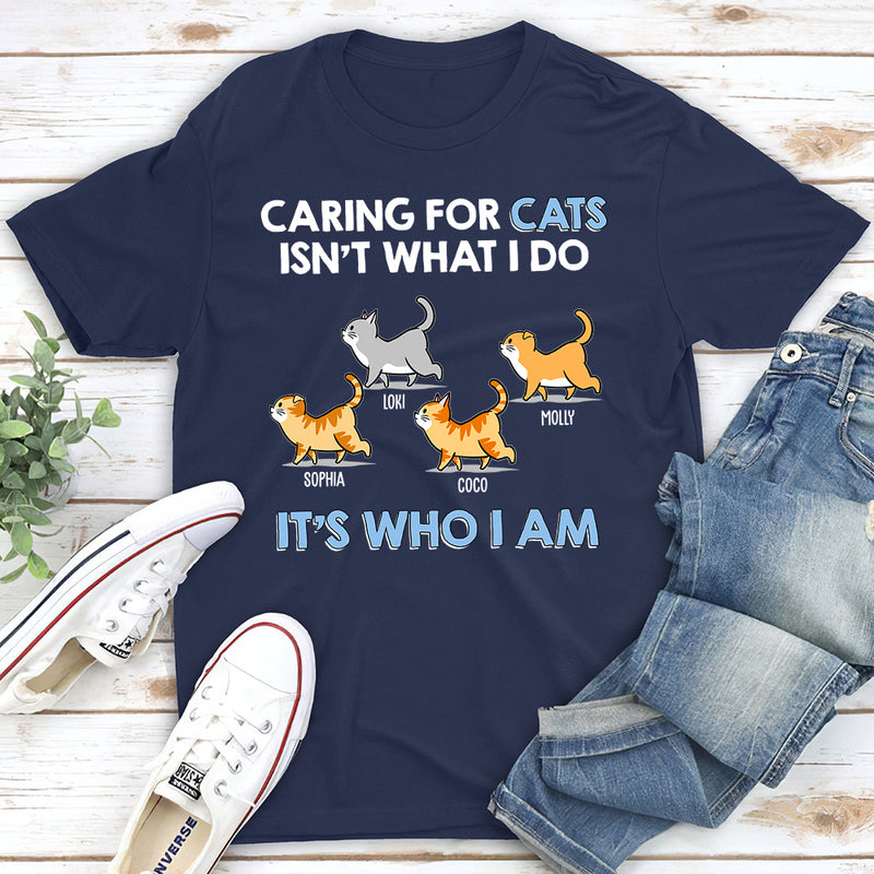 Caring For Cats Walking Cat - Personalized Custom Unisex T-shirt
