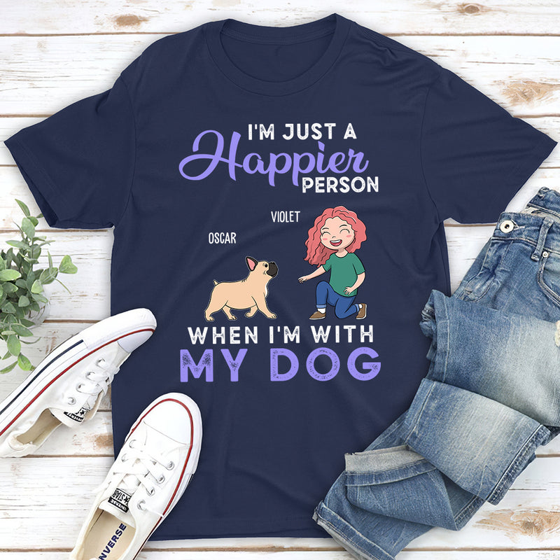 Happier Person - Personalized Custom Unisex T-shirt