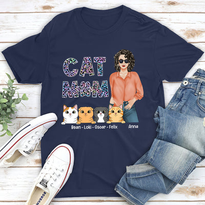 Cat Mom Pattern - Personalized Custom Unisex T-shirt