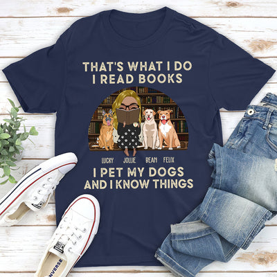 Reading And Dogs - Personalized Custom Unisex T-shirt