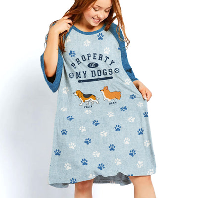 Dog Property Blue - Personalized Custom 3/4 Sleeve Dress