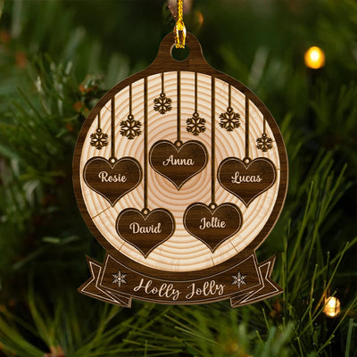 Holly Jolly - Personalized Custom 1-layered Wood Ornament