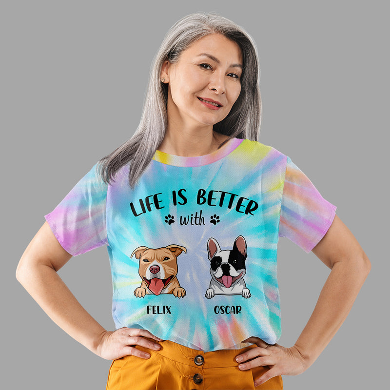 Life Is Better With Dogs - Personalized Custom All-over-print T-shirt