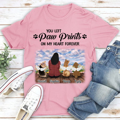 Your Paw Prints On My Heart - Personalized Custom Unisex T-shirt