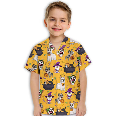 Dog Halloween - Kids Button-up Shirt