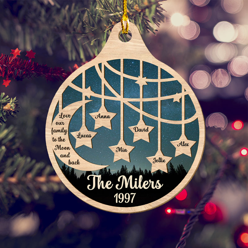 Love Our Family - Personalized Custom 1-layered Wood Ornament