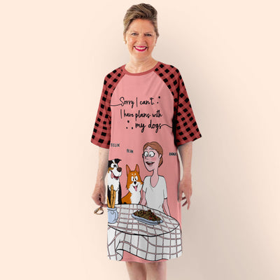 I Have Plans - Personalized Custom 3/4 Sleeve Dress