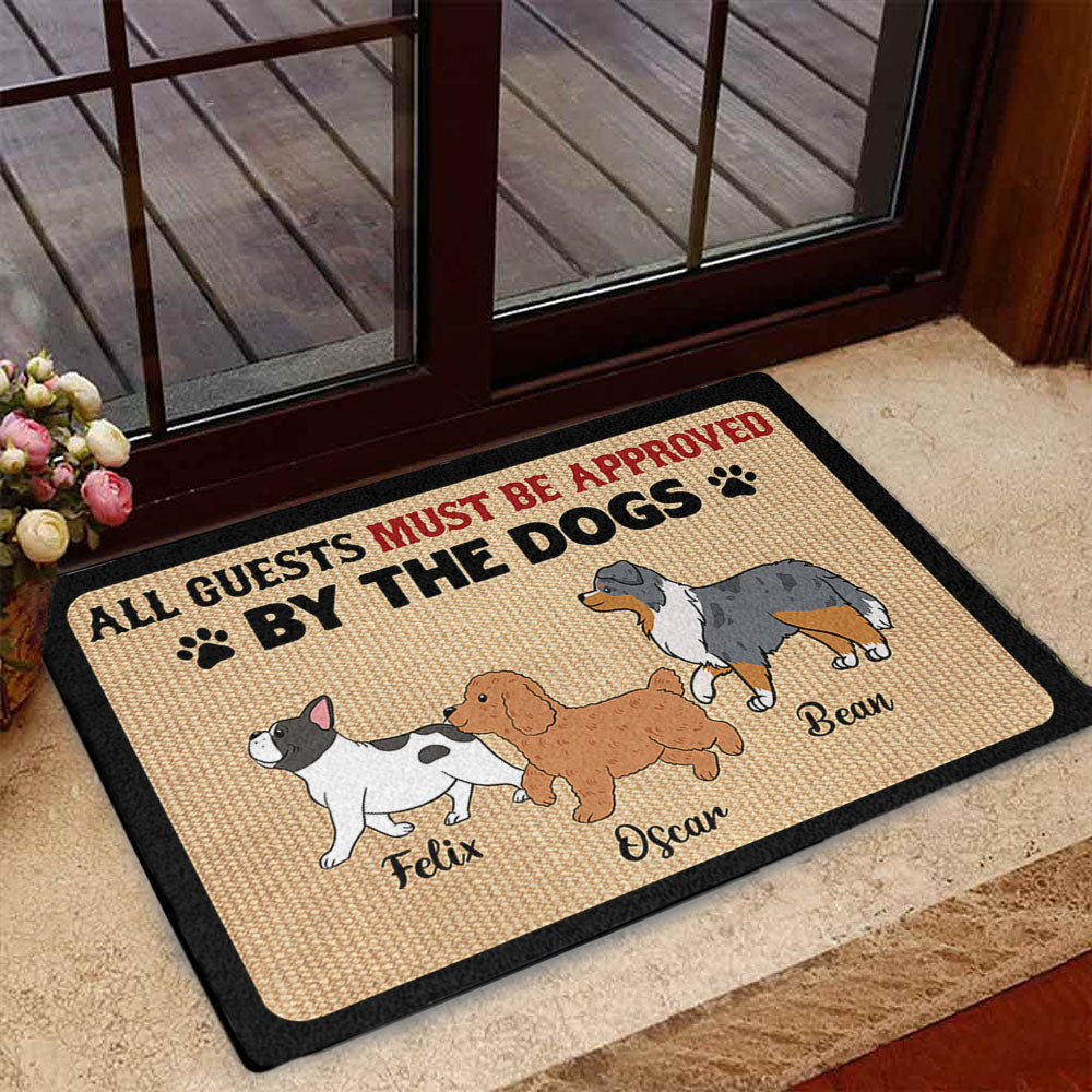 Custom Dog Photo Doormat - Visitors Must Be Approved By Welcome Mat