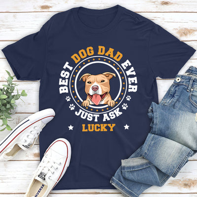 Best Dog Dad Circle - Personalized Custom Unisex T-shirt