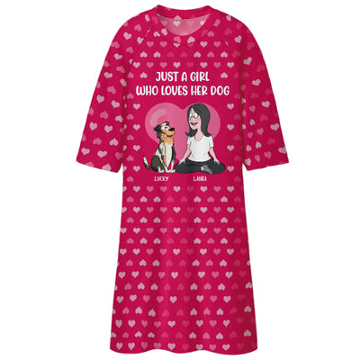 Girl Loves Dogs - Personalized Custom 3/4 Sleeve Dress