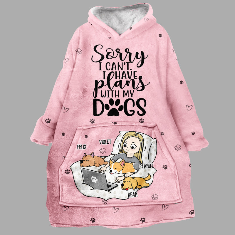 Plan With Dogs - Personalized Custom Blanket Hoodie