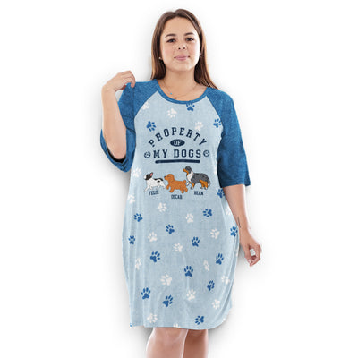 Dog Property Blue - Personalized Custom 3/4 Sleeve Dress