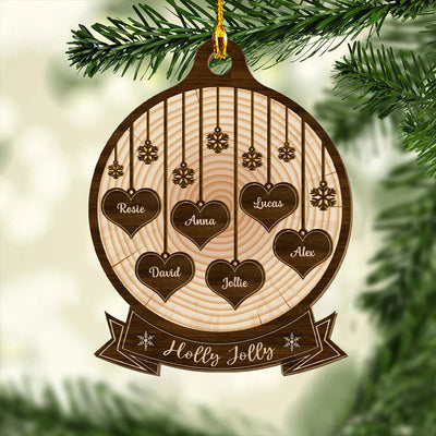 Holly Jolly - Personalized Custom 1-layered Wood Ornament
