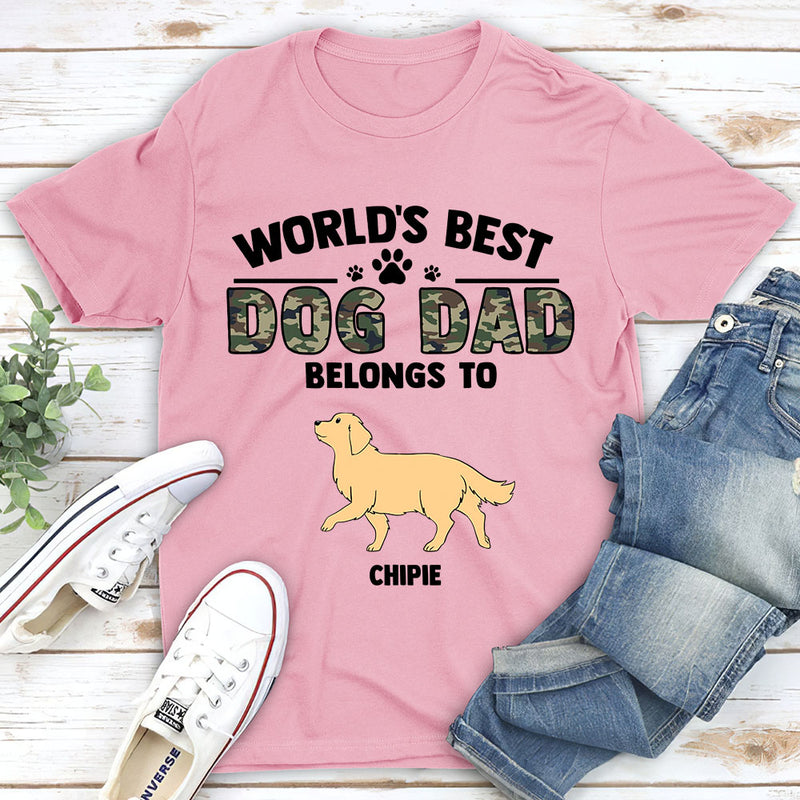 Dog Dad Pattern - Personalized Custom Unisex T-shirt