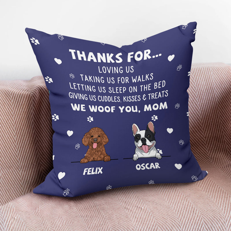 Dog Thanks For... - Personalized Custom Throw Pillow