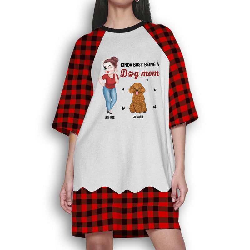 Being A Dog Mom - Personalized Custom 3/4 Sleeve Dress