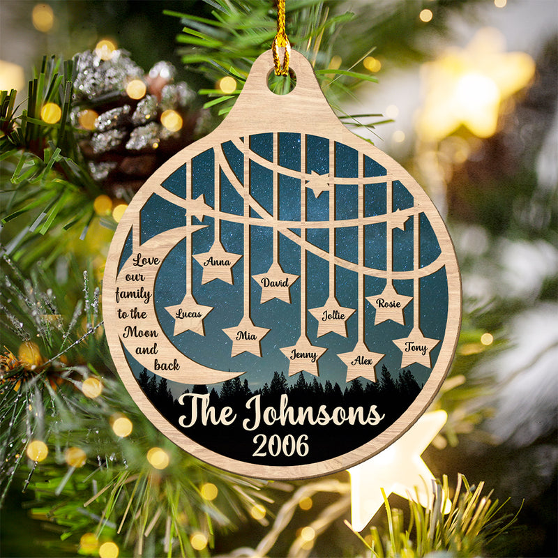 Love Our Family - Personalized Custom 1-layered Wood Ornament