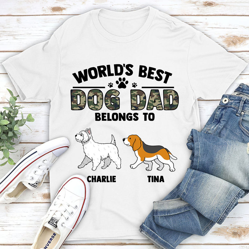 Dog Dad Pattern - Personalized Custom Unisex T-shirt