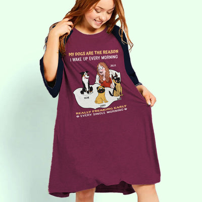 My Dog Is - Personalized Custom 3/4 Sleeve Dress