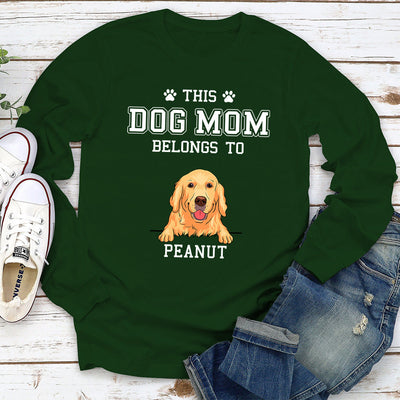 Dog Dad/Mom Belongs Basic - Personalized Custom Long Sleeve T-shirt