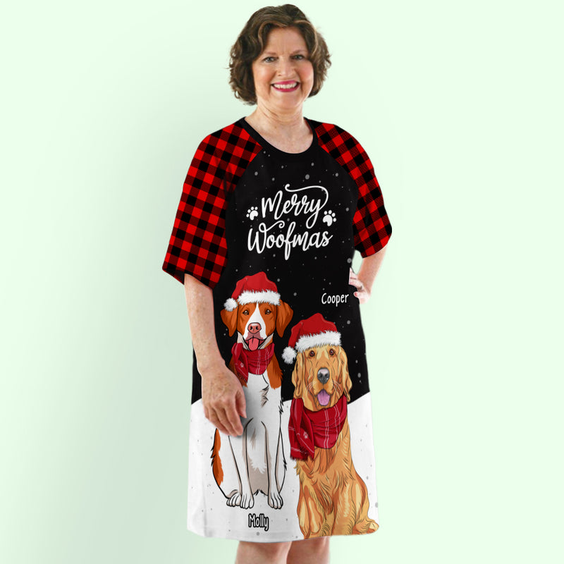 Merry Woofmas Snow - Personalized Custom 3/4 Sleeve Dress