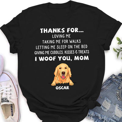 Dog Thanks For... - Personalized Custom Women's T-shirt