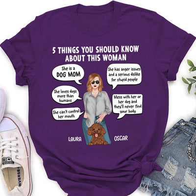 5 Things Dog Mom - Personalized Custom Women's T-shirt