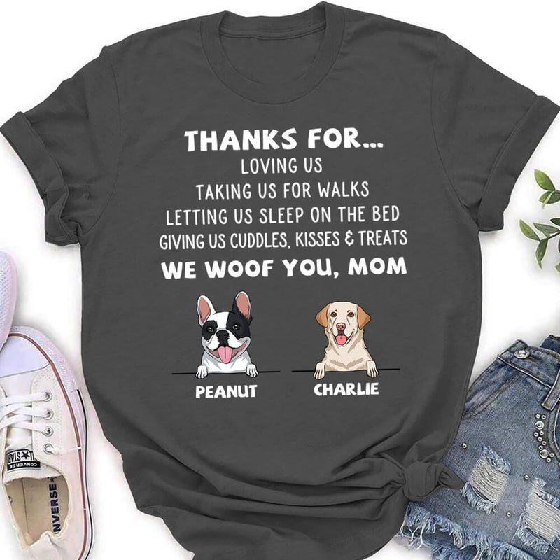 Dog Thanks For... - Personalized Custom Women&