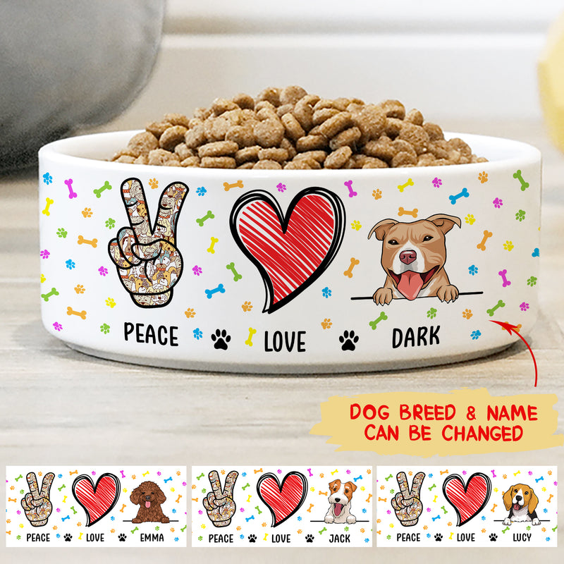 Pet Bowl - Peace Love Dog