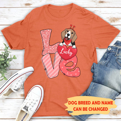 Love Dog Valentine - Personalized Custom Premium T-Shirt