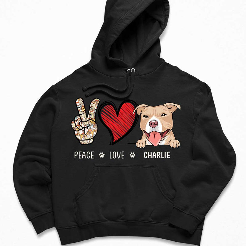 Peace Love Dog - Personalized Custom Hoodie