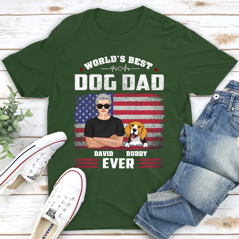American Dog Dad - Personalized Custom Unisex T-shirt